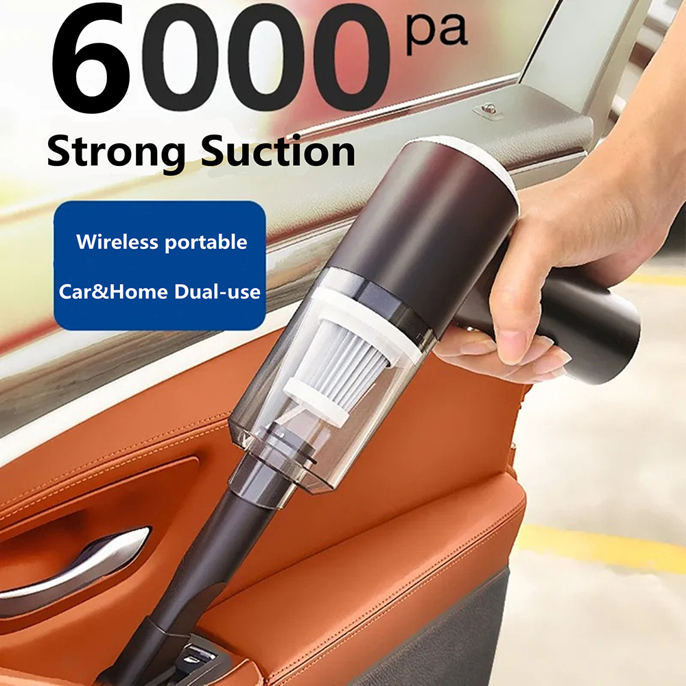 RKSTN Portable Handheld Wireless Car Vacuum Cleaner Household Compact \u0026 Large Suction Mini Vacuum Cleaner Black